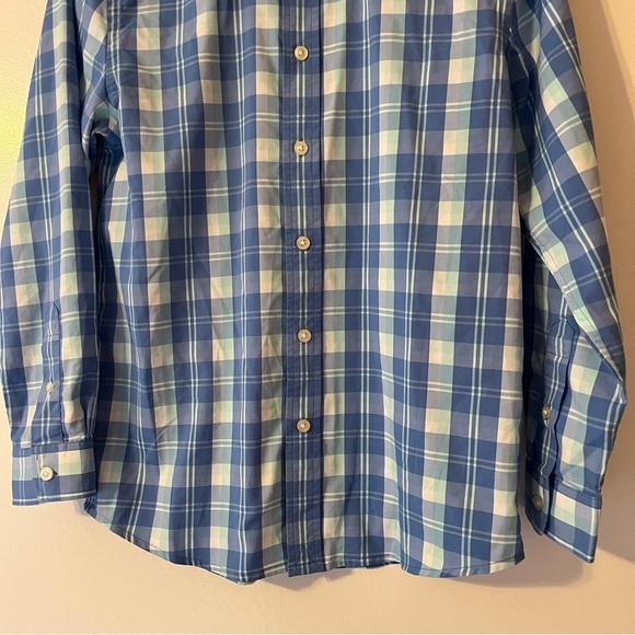 Vineyard Vines Boys Medium 12-14 Blue Plaid Whale Shirt Long Sleeve ButtonUp - Picture 3 of 5